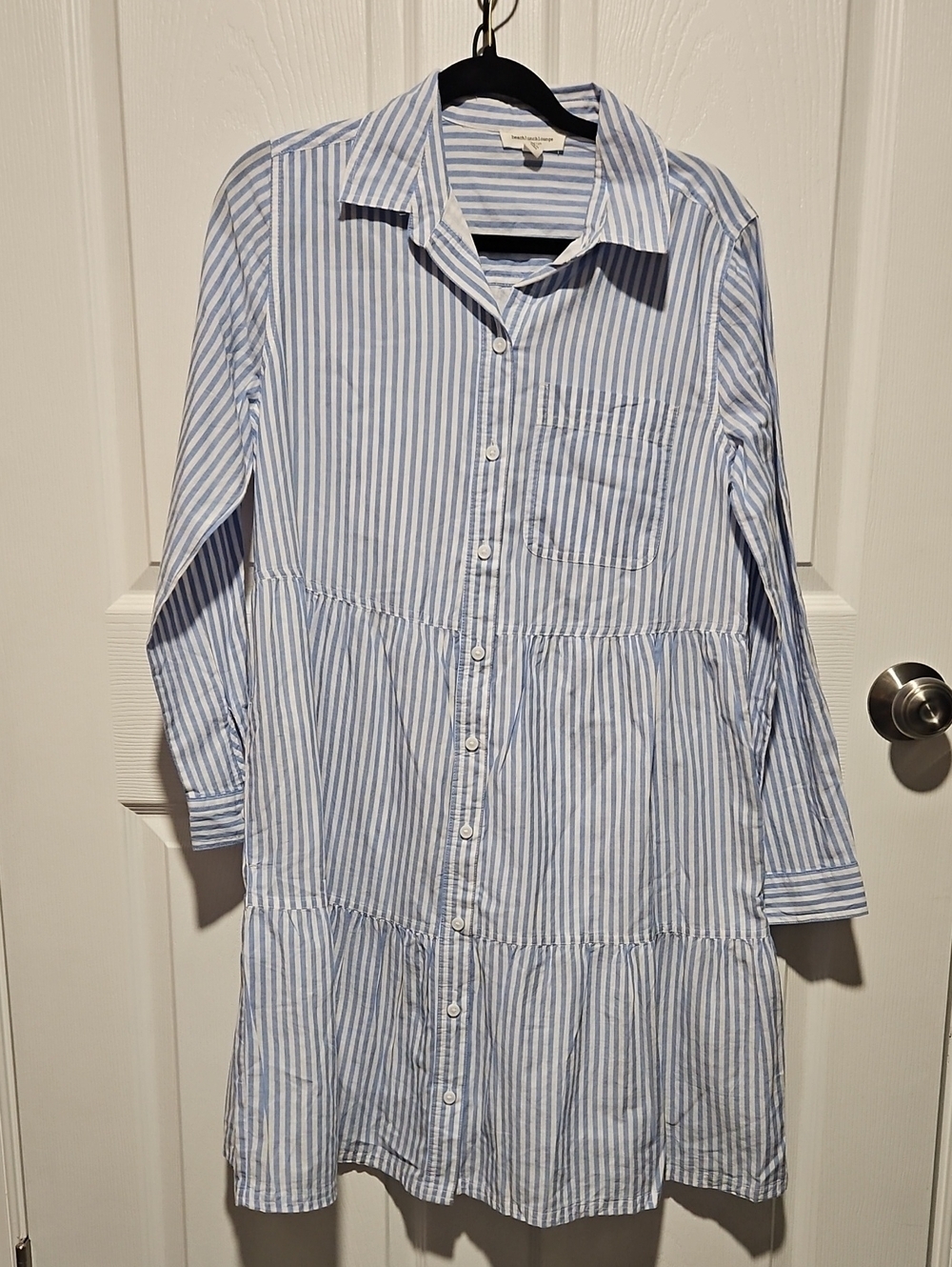 beachlunchlounge Light Blue & White Striped Shirt